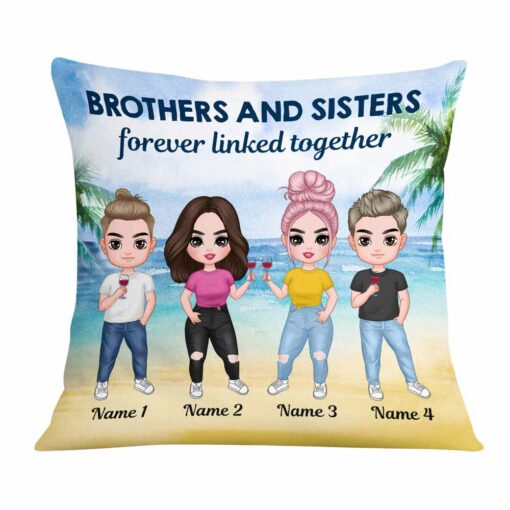 Personalized Family Icon Brother Sister Pillow