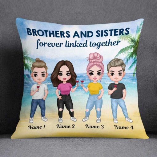 Personalized Family Icon Brother Sister Pillow