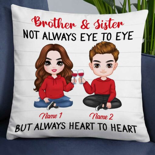 Personalized Family Icon Sister Brother Pillow