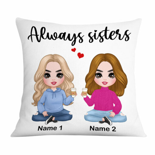 Personalized Family Icon Sisters Pillow