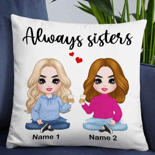 Personalized Family Icon Sisters Pillow