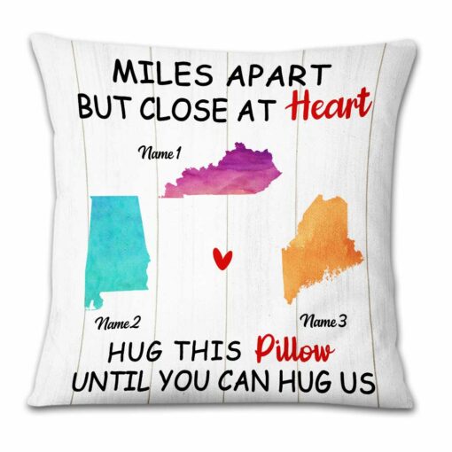 Personalized Family Long Distance Close At Heart Pillow