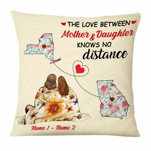 Personalized Family Long Distance Mom Grandma Pillow