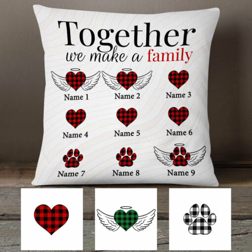 Personalized Family Together Couple Dog Cat Pillow