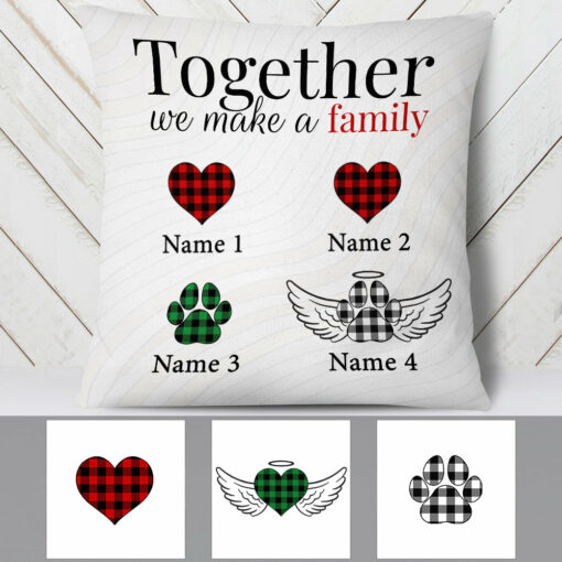 Personalized Family Together Couple Dog Cat Pillow