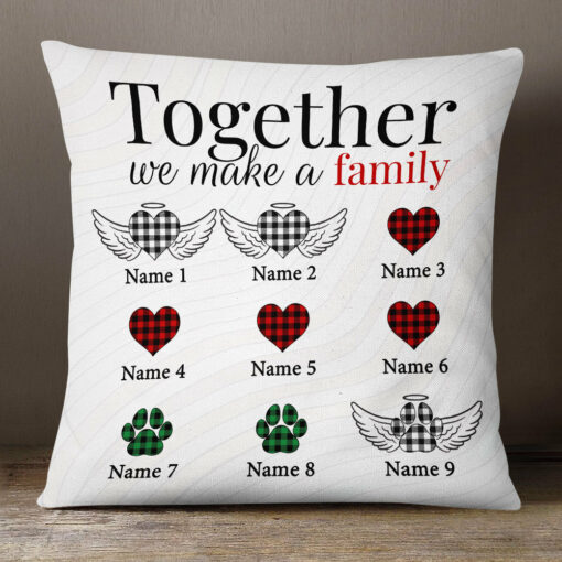 Personalized Family Together Couple Dog Cat Pillow