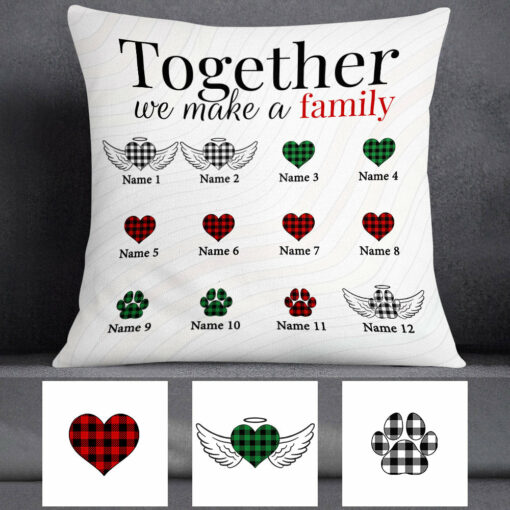 Personalized Family Together Couple Dog Cat Pillow