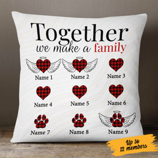 Personalized Family Together Couple Dog Cat Pillow