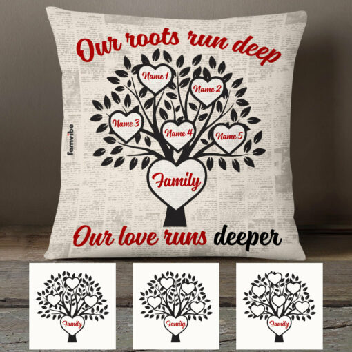 Personalized Family Tree Grandma Grandpa Pillow