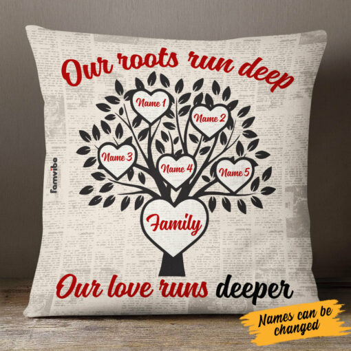 Personalized Family Tree Grandma Grandpa Pillow