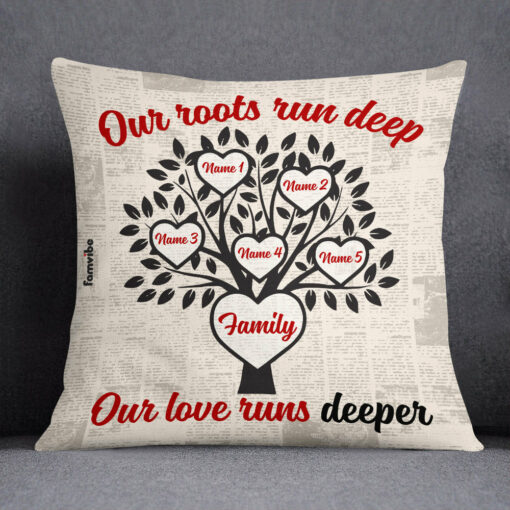 Personalized Family Tree Grandma Grandpa Pillow