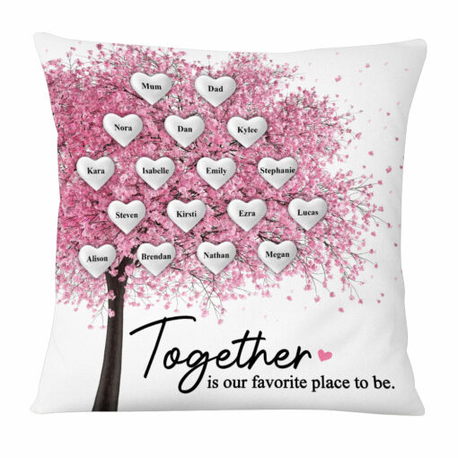 Personalized Family Tree Pink Pillow