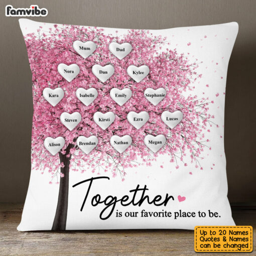 Personalized Family Tree Pink Pillow