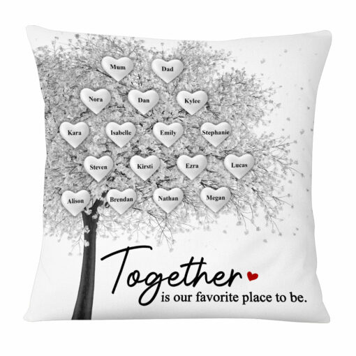 Personalized Family Tree White Pillow