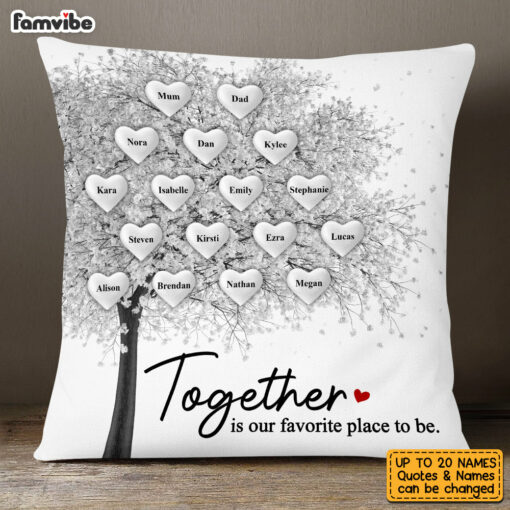 Personalized Family Tree White Pillow