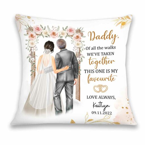 Personalized Father Of The Bride Wedding Pillow