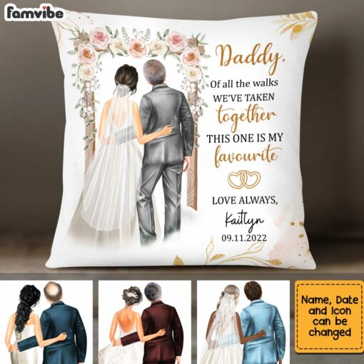 Personalized Father Of The Bride Wedding Pillow