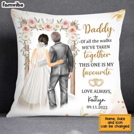 Personalized Father Of The Bride Wedding Pillow