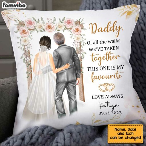 Personalized Father Of The Bride Wedding Pillow