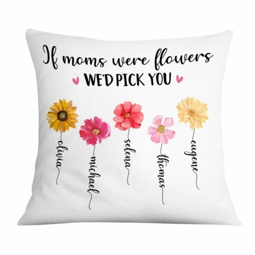 Personalized Flower Mom Mother’s Day Pillow