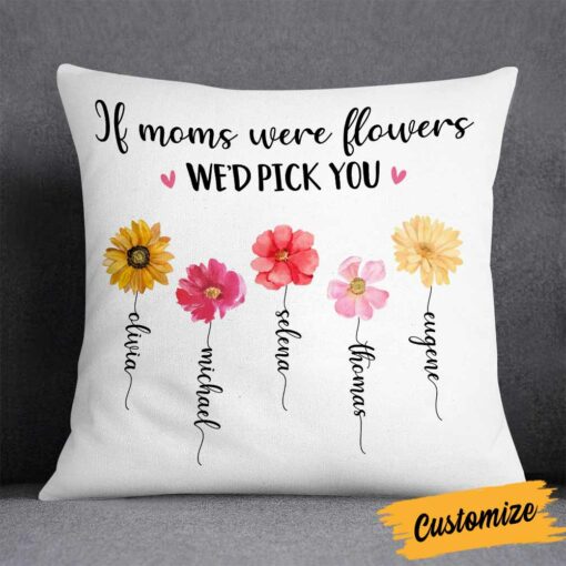 Personalized Flower Mom Mother’s Day Pillow