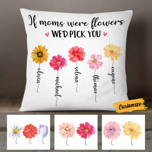 Personalized Flower Mom Mother’s Day Pillow