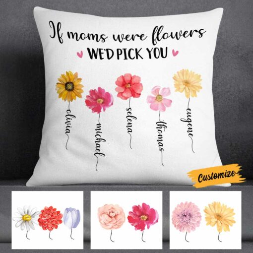 Personalized Flower Mom Mother’s Day Pillow