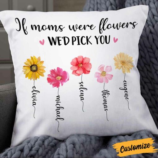 Personalized Flower Mom Mother’s Day Pillow