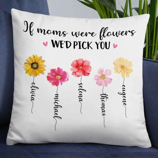 Personalized Flower Mom Mother’s Day Pillow