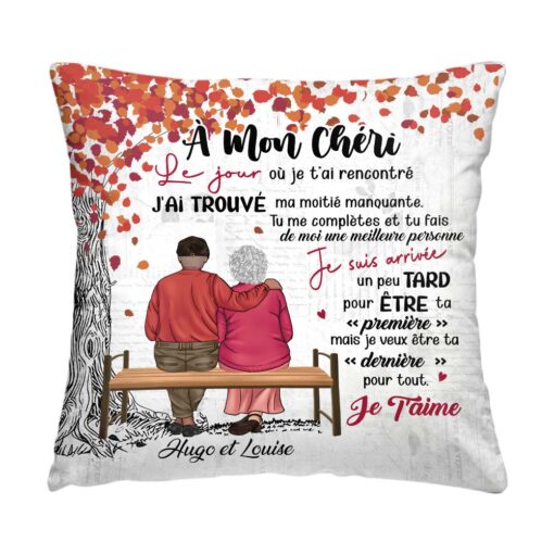 Personalized French Couple Gift A Mon Cheri (Ma Cherie) Pillow