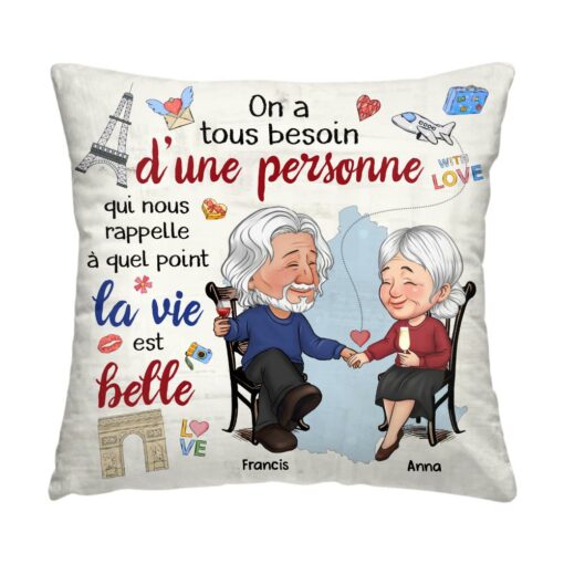 Personalized French Couple Gift A Quel Point La Vie Est Belle Pillow