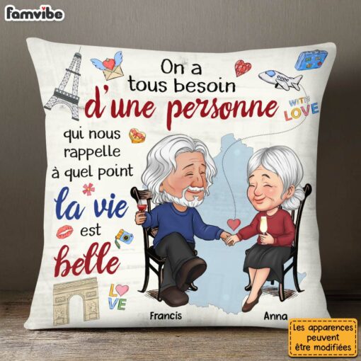 Personalized French Couple Gift A Quel Point La Vie Est Belle Pillow