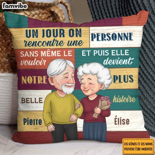 Personalized French Couple Gift Notre Plus Belle Histoire Pillow