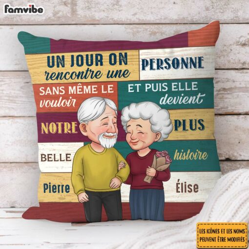 Personalized French Couple Gift Notre Plus Belle Histoire Pillow