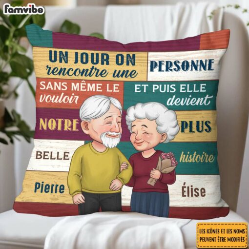 Personalized French Couple Gift Notre Plus Belle Histoire Pillow