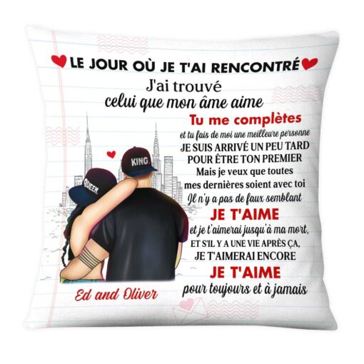 Personalized French Couple Pillow