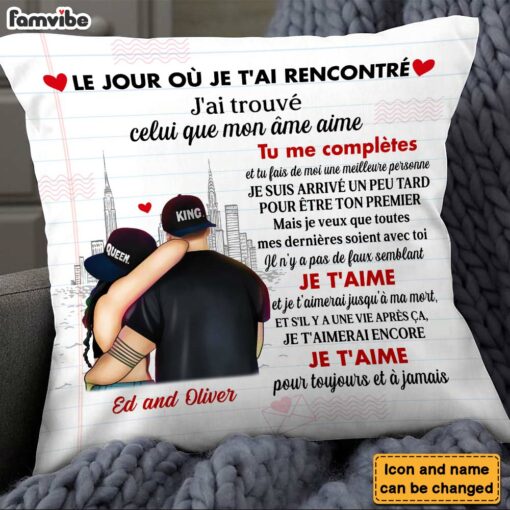 Personalized French Couple Pillow