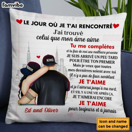 Personalized French Couple Pillow