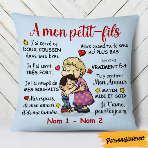 Personalized French Grandma Mamie Petit-fils Pillow