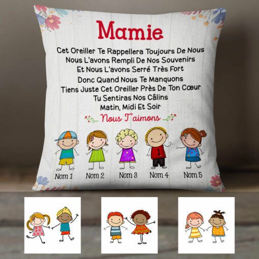 Personalized French Maman Mom Pillow