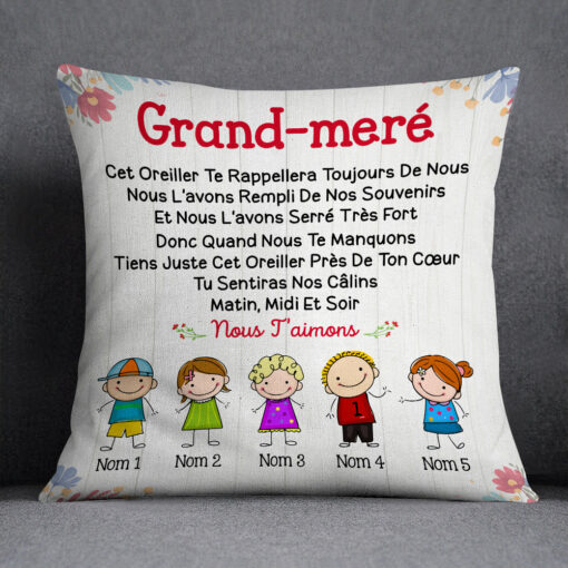 Personalized French Maman Mom Pillow