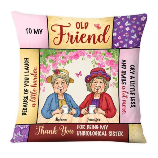 Personalized Friend Gift Thank You For Being My Unbiological Sister Pillow