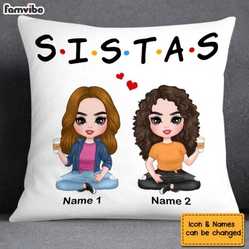 Personalized Friend Sister Icon Pillow