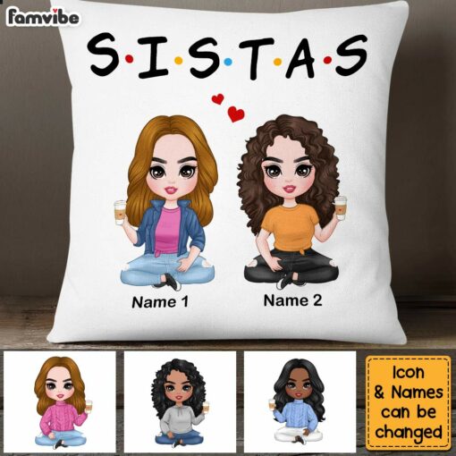 Personalized Friend Sister Icon Pillow