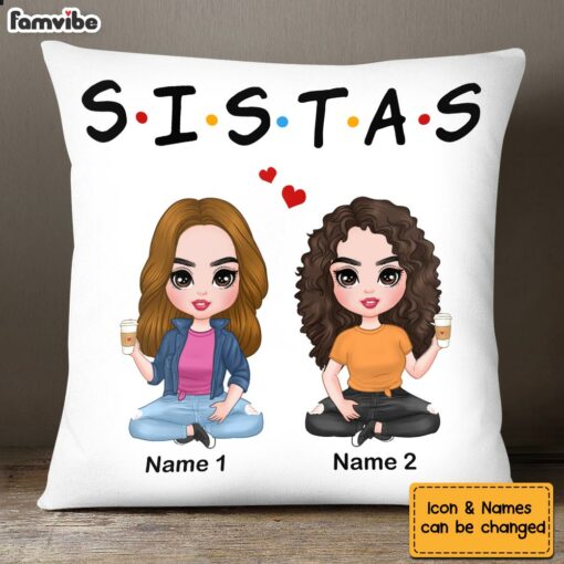 Personalized Friend Sister Icon Pillow