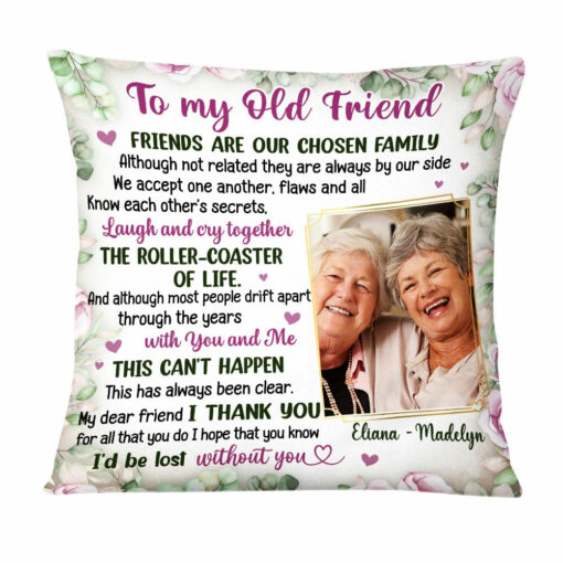 Personalized Friends Are Our Chosen Family Photo Pillow