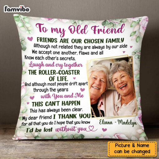 Personalized Friends Are Our Chosen Family Photo Pillow