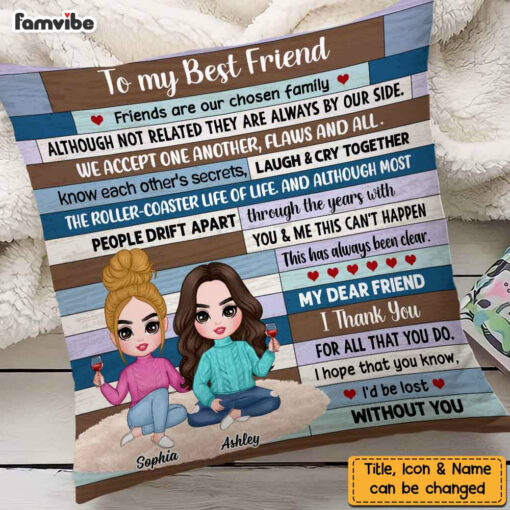 Personalized Friends Are Our Chosen Family Thank You Friendship Pillow