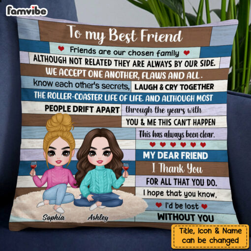 Personalized Friends Are Our Chosen Family Thank You Friendship Pillow