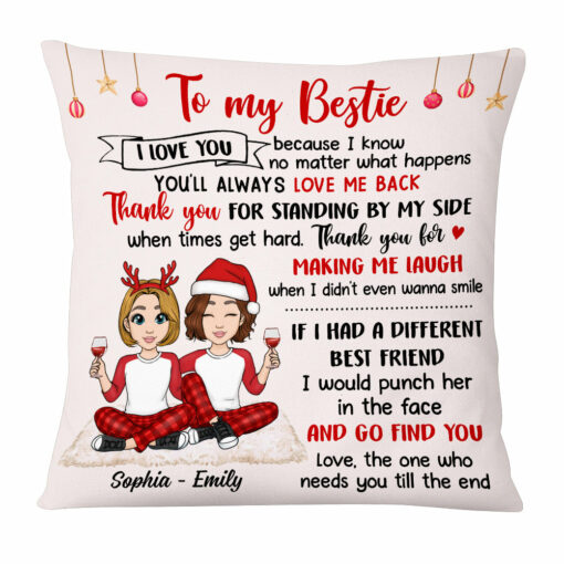 Personalized Friends Christmas Pillow